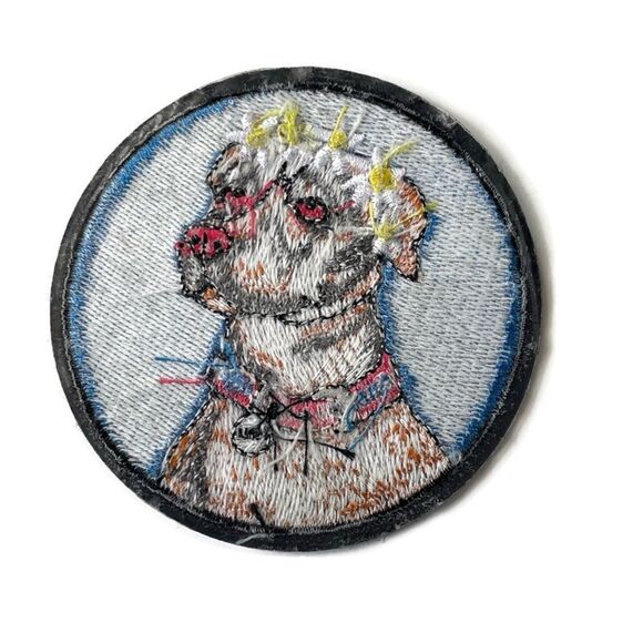 Flower Crown Pit-bull Embroidered Patch - Picture 3 of 3